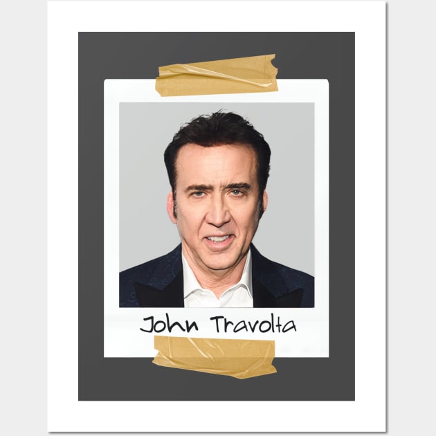 Nicolas Cage Face Off John Travolta Funny Wall Art by portraiteam